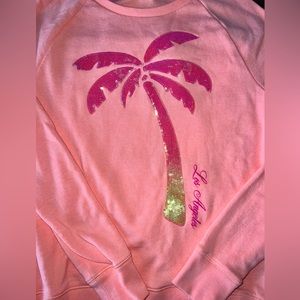 Victoria’s Secret pink bling crewneck sweatshirt
Peachy color